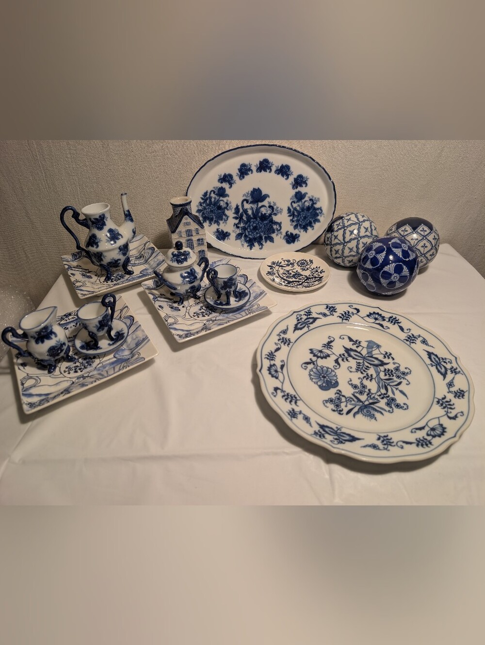 Vintage Collection Of Blue/White China